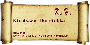 Kirnbauer Henrietta névjegykártya